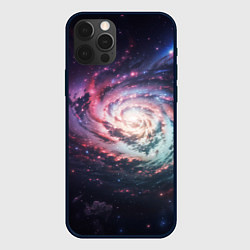 Чехол для iPhone 12 Pro Спиральная галактика в космосе, цвет: 3D-черный