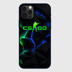 Чехол для iPhone 12 Pro CS GO green blue neon, цвет: 3D-черный