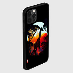 Чехол для iPhone 12 Pro Королевство жирафов, цвет: 3D-черный — фото 2