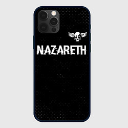 Чехол для iPhone 12 Pro Nazareth glitch на темном фоне: символ сверху, цвет: 3D-черный