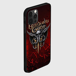 Чехол для iPhone 12 Pro Baldurs Gate 3 logo red, цвет: 3D-черный — фото 2