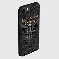 Чехол для iPhone 12 Pro Baldurs Gate 3 logo dark black, цвет: 3D-черный — фото 2