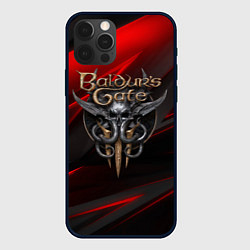 Чехол iPhone 12 Pro Baldurs Gate 3 logo geometry