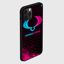 Чехол для iPhone 12 Pro SsangYong - neon gradient, цвет: 3D-черный — фото 2