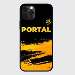Чехол для iPhone 12 Pro Portal - gold gradient: символ сверху, цвет: 3D-черный
