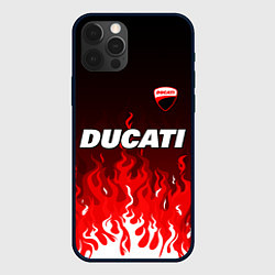 Чехол iPhone 12 Pro Ducati- красное пламя