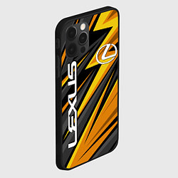 Чехол для iPhone 12 Pro Лексус - желтая спортивная абстракция, цвет: 3D-черный — фото 2