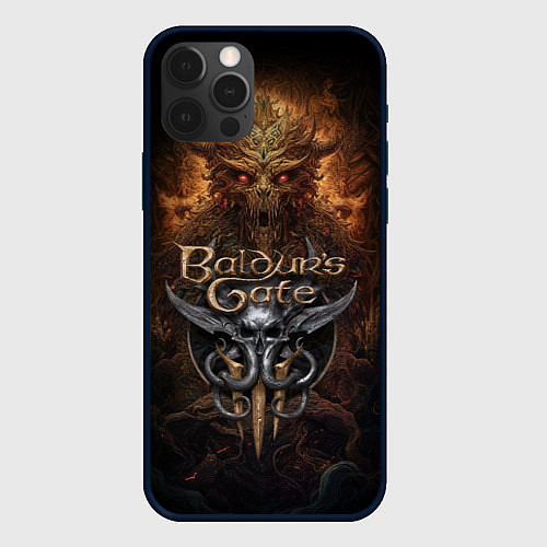 Чехол iPhone 12 Pro Baldurs Gate 3 demon / 3D-Черный – фото 1