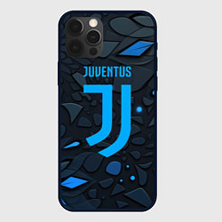 Чехол для iPhone 12 Pro Juventus blue logo, цвет: 3D-черный