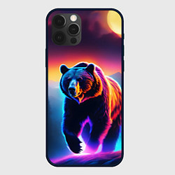 Чехол для iPhone 12 Pro Люминесцентный медведь гризли, цвет: 3D-черный