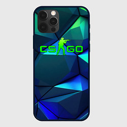 Чехол для iPhone 12 Pro CSGO blue green gradient, цвет: 3D-черный