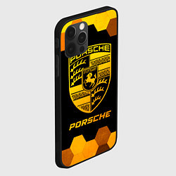Чехол для iPhone 12 Pro Porsche - gold gradient, цвет: 3D-черный — фото 2