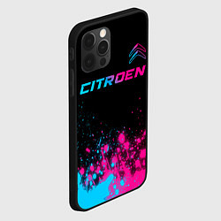 Чехол для iPhone 12 Pro Citroen - neon gradient: символ сверху, цвет: 3D-черный — фото 2
