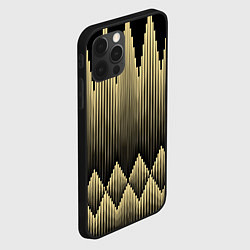 Чехол для iPhone 12 Pro Золотые ромбы на черном, цвет: 3D-черный — фото 2