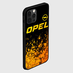 Чехол для iPhone 12 Pro Opel - gold gradient: символ сверху, цвет: 3D-черный — фото 2