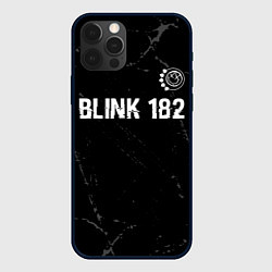 Чехол для iPhone 12 Pro Blink 182 glitch на темном фоне: символ сверху, цвет: 3D-черный