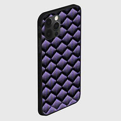 Чехол для iPhone 12 Pro Фиолетовые выпуклые ромбы, цвет: 3D-черный — фото 2