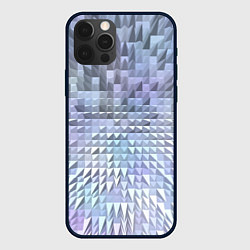 Чехол для iPhone 12 Pro Серые и голубые пирамиды, цвет: 3D-черный