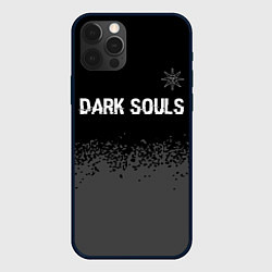 Чехол iPhone 12 Pro Dark Souls glitch на темном фоне: символ сверху