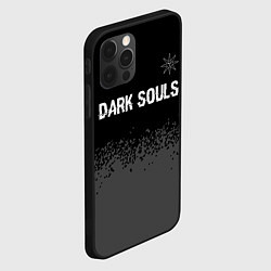 Чехол для iPhone 12 Pro Dark Souls glitch на темном фоне: символ сверху, цвет: 3D-черный — фото 2