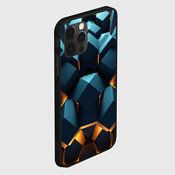 Чехол для iPhone 12 Pro Объемные неровные плиты, цвет: 3D-черный — фото 2