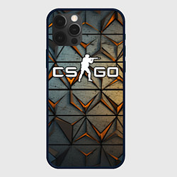 Чехол для iPhone 12 Pro CSGO объемные плиты, цвет: 3D-черный