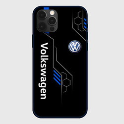 Чехол для iPhone 12 Pro Volkswagen - blue technology, цвет: 3D-черный