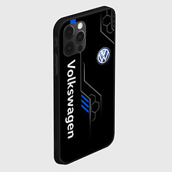 Чехол для iPhone 12 Pro Volkswagen - blue technology, цвет: 3D-черный — фото 2