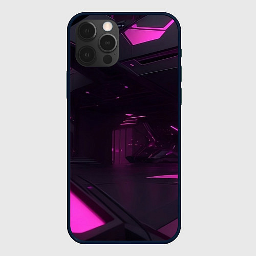 Чехол iPhone 12 Pro Киберпространство / 3D-Черный – фото 1