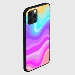 Чехол для iPhone 12 Pro Неоновая разноцветная волна, цвет: 3D-черный — фото 2