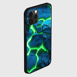 Чехол для iPhone 12 Pro Разлом зеленых плит, цвет: 3D-черный — фото 2
