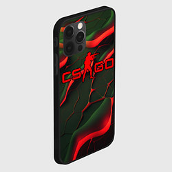 Чехол для iPhone 12 Pro CSGO red green texture, цвет: 3D-черный — фото 2