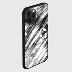Чехол для iPhone 12 Pro Черно-белые штрихи, цвет: 3D-черный — фото 2