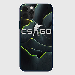 Чехол для iPhone 12 Pro CSGO green dark texture, цвет: 3D-черный