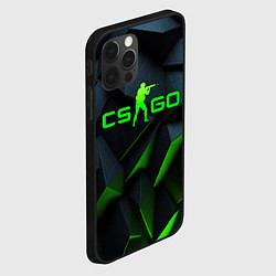 Чехол для iPhone 12 Pro CSGO green texture logo, цвет: 3D-черный — фото 2