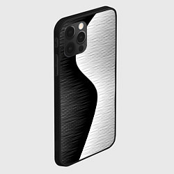 Чехол для iPhone 12 Pro Черная белая абстракция зигзаг, цвет: 3D-черный — фото 2