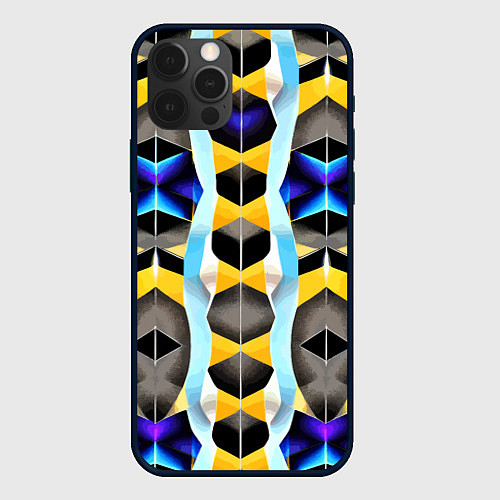 Чехол iPhone 12 Pro Vanguard geometric pattern - neural network / 3D-Черный – фото 1