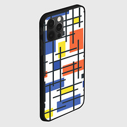 Чехол для iPhone 12 Pro Разноцветные прямоугольники, цвет: 3D-черный — фото 2