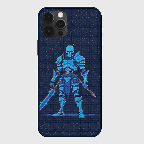 Чехол iPhone 12 Pro Pixel Skeleton / 3D-Черный – фото 1