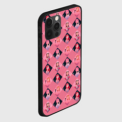 Чехол для iPhone 12 Pro Розовая клеточка black pink, цвет: 3D-черный — фото 2