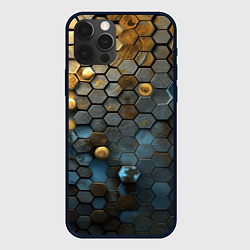 Чехол для iPhone 12 Pro Позолоченая броня, цвет: 3D-черный