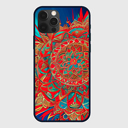 Чехол для iPhone 12 Pro Узор подсолнух, цвет: 3D-черный