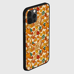 Чехол для iPhone 12 Pro Осенние листья узор, цвет: 3D-черный — фото 2