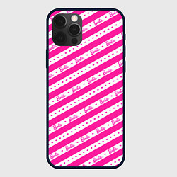 Чехол для iPhone 12 Pro Барби и розовые полосы, цвет: 3D-черный