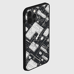 Чехол для iPhone 12 Pro Полосы Чёрно-белые киберпанк, цвет: 3D-черный — фото 2