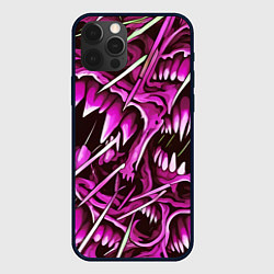 Чехол для iPhone 12 Pro Розовые кислотные клыки, цвет: 3D-черный