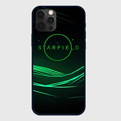Чехол для iPhone 12 Pro Starfield green logo, цвет: 3D-черный