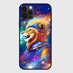 Чехол для iPhone 12 Pro Космический лев - неоновое свечение, цвет: 3D-черный