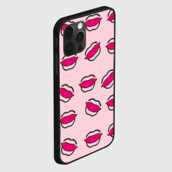 Чехол для iPhone 12 Pro Силуэт губы, цвет: 3D-черный — фото 2
