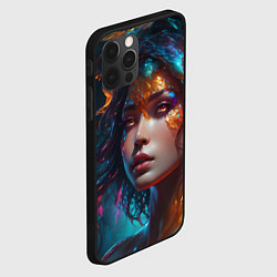 Чехол для iPhone 12 Pro Фантастическая женщина и брызги краски, цвет: 3D-черный — фото 2